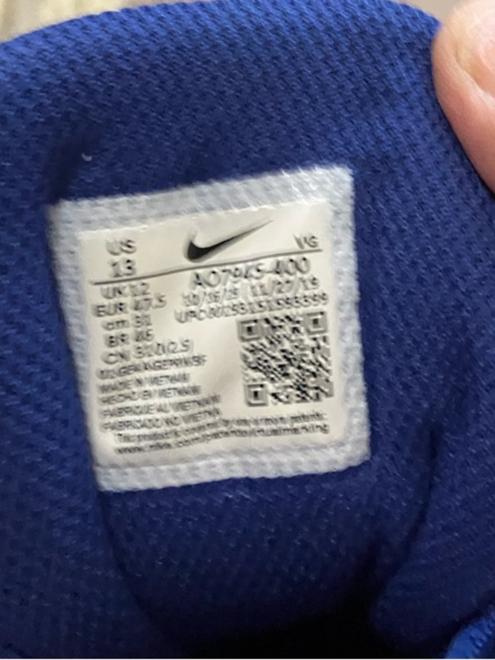 Nike Vapor Adult Blue and White Athletic Cleats - Picture 2 of 8